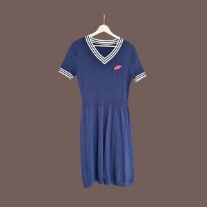 Polo Sport Varsity Dress | Navy Stripe Knit | Size XXL | Vintage